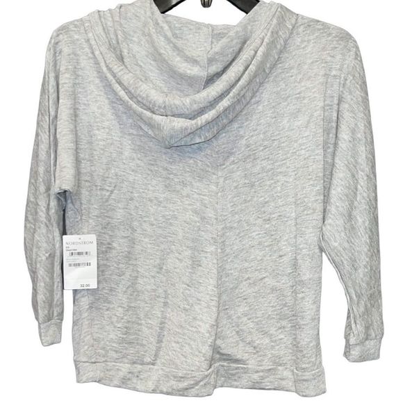 New Nordstroms B.P. Light Weight Heather Gray 3/4 Sleeve Shirt with Hood XS - Picture 5 of 10